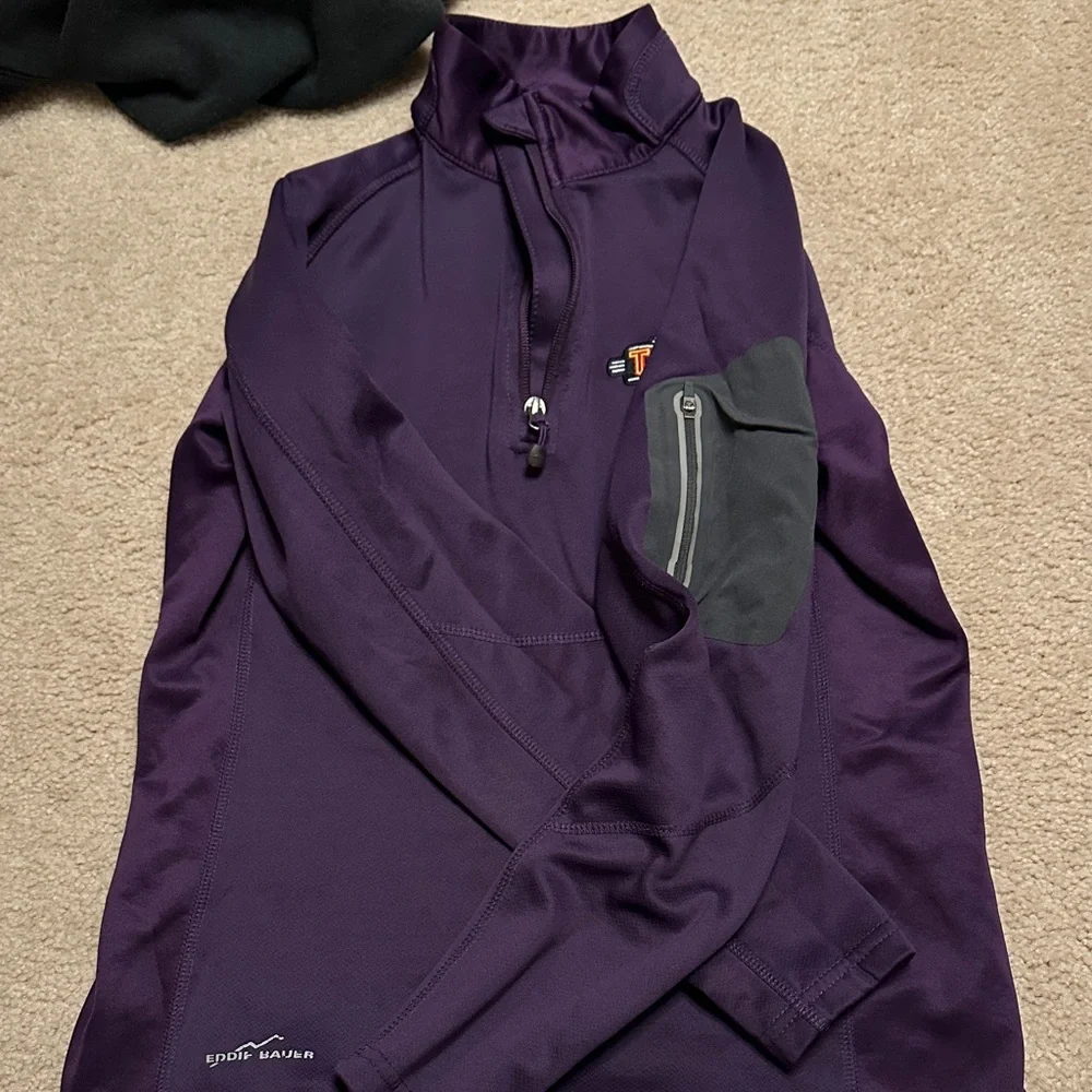 Eddie Bauer Purple Texas Roadhouse Quarter-Zip Pullover - Picture 2 of 3